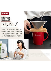 Cốc inox giữ nhiệt Cafe Mug 330ml có gioăng silicon  & nắp trượt chống tràn - Nội địa Nhật Bản