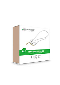 Dây cáp Audio 3.5mm đực chia 2 cổng 3.5mm cái (2 tai nghe) đầu nhôm dài 20cm AV123 10780 - Hàng chính hãng