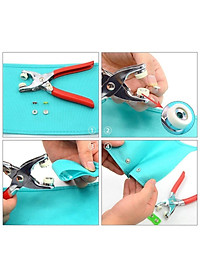 Cây Kìm Bấm Cúc Vành Áo Kim Loại Đa Năng Bộ Kìm Bấm Khuy Kèm 100 Cúc Bấm 9.5mm Thép Không Gỉ, Khoen Quần Áo Tiện Lợi - hàng Loại 1.  Chính Hãng MINIIN