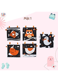 Bộ Đồ Chơi Thẻ Vải Lalala Baby 5 Chất Liệu Kích Thích Thị Giác Cho Trẻ Sơ Sinh