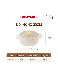 [Hàng chính hãng] Nồi nông cao cấp chống dính bếp từ Neoflam Fika 22 cm. Made in Korea. Hàng có sẵn, giao ngay