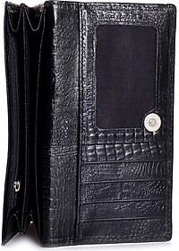 Ví nữ da bò vân cá sấu nhỏ 2 gấp nhiều màu Huy Hoàng HT3101-02-03-04