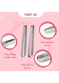 Nhíp Nhổ Lông Mày Làm Từ Thép Không Gỉ Kai 000HK0421 (Set 2 cây)