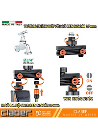 Bộ chia vòi nước 2 kênh ren 27mm Claber 8590