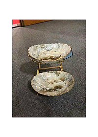 Khay đựng bánh kẹo hoa quả bằng sứ xương cao cấp vân đá sang trọng