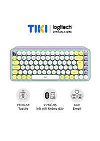 Bàn phím cơ không dây bluetooth | USB Logitech POP KEYS - với 8 phím emoji có thể điều chỉnh, switch tactile, kết nối 3 thiết bị - Hàng chính hãng