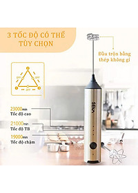 Máy Đánh Trứng Seka MD2210 Que Tạo Bọt Cafe Mini Cầm Tay Không Dây 3 Cấp Độ - Hàng Chính Hãng