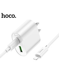 Bộ Sạc Nhanh Cho Iphone PD20W Hoco C80/C80A/C109 2 cổng Usb và Type-C kèm dây sạc Type-C sang iPhone 1M Sạc 0-50% Pin trong 30 phút - Hàng chính hãng