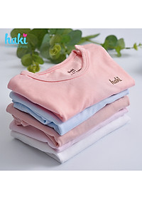 Bộ quần áo sơ sinh cho bé vải sợi tre siêu mềm mịn cao cấp - đồ sơ sinh cho bé (2,5kg - 15kg) - bộ cộc tay cho bé Haki BB002