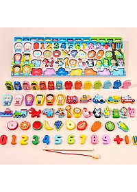 Đồ Chơi Bảng Câu Cá Gắn Nam Châm Và Ghép Chữ Số Bằng Gỗ Cho Trẻ Phát Triển Trí Tuệ 