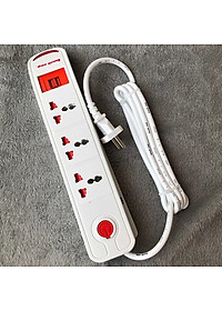 Ổ cắm Điện Quang ĐQ ESK 5W DBW103USB ( kiểu tàu siêu tốc ,3 lỗ 3 chấu, 2 USB, dây dài 5m)