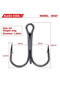 Combo 10 Lưỡi  Câu 3 Tiêu có ngạnh Thép không rỉ gắn mồi giả, câu lure lưỡi ba tiêu LC-6