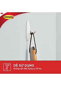 Móc dán tường đầu kim loại Command 3M vỉ 2 cái cỡ vừa chịu lực 1.3kg - Độ bền cao, bám cực chắc, tháo cực dễ 17068
