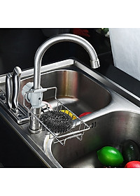 Giá Inox Đựng Lưới Rửa Bát, Cọ Xoong, Bàn Chải, Xà Bông Treo Vòi Nước Bồn Rửa Bát- Hàng Loại 1 - Chính Hãng MINIIN