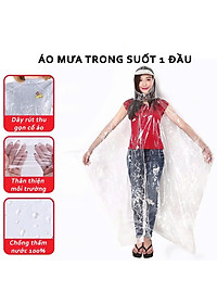 Áo Mưa Một Người Trong Suốt Có Nón Thời Trang, Nhựa EVA Sử Dụng Nhiều Lần MÀU VÀNG