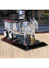 Tượng nước hoa ngựa kéo xe, kèm lọ tinh dầu để xe ô tô