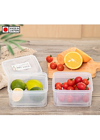 Hộp thực phẩm vuông có giá lót, nắp mềm Nakaya 1100ml Nội địa Nhật Bản