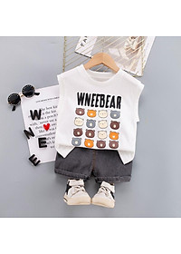 Bộ đồ bé trai sát nách phong cách Hàn Quốc - Bộ quần áo bé trai từ 9-20kg (SS-3139B)