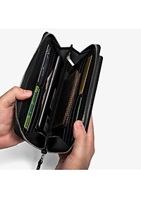 Ví dài cầm tay da bò Mill cao cấp Bụi Leather C107 - Bảo hành 12 tháng