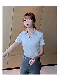 Áo sơ mi công sở Haint Boutique, Áo sơ mi trắng nữ ngắn tay mẫu cơ bản