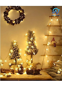 Dây Đèn LED Hoa Tuyết Trang Trí 3m 16 Bông Tuyết Cắm Điện