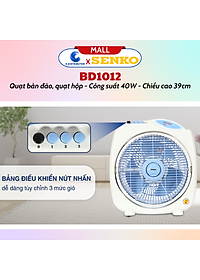 Quạt Bàn Đảo 3 Tấc Senko BD1012 cao cấp - Màu Ngẫu Nhiên - Hàng chính hãng