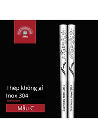 Đũa Vuông Inox 304 Chống Trượt Soika - Hộp 10 Đôi 