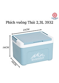 Phích vuông thái 2.3L 3932, Phích mini giữ nhiệt tiện lợi, Phích Đá giữ nhiệt lên đến 8h, Phích Đá Giữ Nhiệt Văn Phòng Việt Nhật cao cấp - Hàng Việt Nam