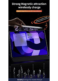 Bút Cảm Ứng Wiwu Pencil W Dành Cho Ipad Sạc Không Dây Từ Tính, Có Chỉ Báo Pin Trên Thân Bút - Hàng Chính Hãng