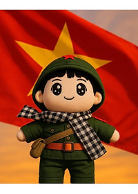 Gấu Bông Yêu Nước Chú Bộ Đội 25 cm - ZooZoo 25250 - Màu Xanh Lá