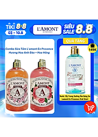 Combo Sữa Tắm L’amont En Provence Cherry Blossom Shower Gel Hương Hoa Anh Đào + Hoa Hồng (500ml / Chai)