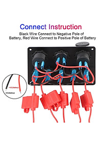 Bảng công tắc 5 cổng USB 12V có đèn LED kỹ thuật số cho xe hơi/tàu thuyền