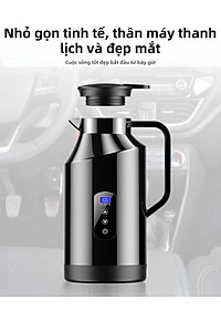 Bình Đun Nước Xe Hơi Chuyên Dùng Mẫu Mới 2026 Dung Tích 1200ML SUS304 12V/24V 200W Tự Ngắt Khi Sôi Dùng Cho Xe Tải Xe Khách Đường Dài