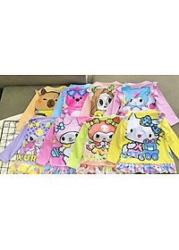 Đồ bộ ngủ dài tay cho bé gái kuromi hello kitty từ 12-40kg chất thun lạnh mềm mịn mát