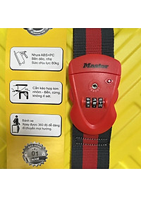 Dây Đai Vali Master Lock 4702 EURD RED Đầu khóa số có chứng nhận TSA - MSOFT