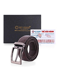 HC4757-58-59-60 - Thắt lưng nam da cá sấu Huy Hoàng nguyên con bụng 4P đầu kim màu đen, nâu đất, nâu đỏ, vàng bò