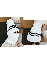 Mũ len, nón len 2 phong cách tua rua số 08 A011