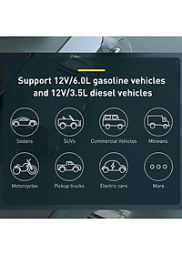 Bộ kích bình dùng cho xe hơi Baseus Super Energy Pro Car Jump Starter (5V/3A, 3in1, 12000mAh Power Bank, 1000A) -Hàng Chính Hãng