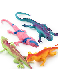 Hộp đồ chơi Tắc Kè Hoa giả Safari hoang dã 16 chi tiết (15~22 cm) mô hình trang trí có còi cao su dẻo dùng để troll bạn