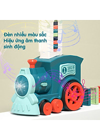 Đồ Chơi Đoàn Tàu Thả Domino Có Đèn Cho Bé Xếp Hình Lắp Ráp Giải Trí Giúp Bé Tăng Trí Thông Minh Rèn Luyện Tư Duy PaKaSa - Chính Hãng