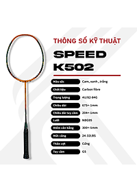 Vợt Cầu Lông 4U KUNO Speed K502 Carbon Chính Hãng, Chuyên Tấn Công Phiên Bản Nâng Cấp Mới, Được Lựa Chọn Mức Căng 1 Cây