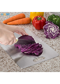 Thớt inox 304 kháng khuẩn dòng đặc ruột Hobby home decor TH 3 size tùy chọn