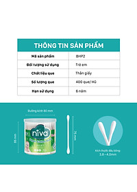 Tăm bông Niva trẻ em hũ xoay 400 que giấy BHP2