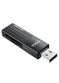 Đầu đọc thẻ CHUẨN 3.0 Hoco HB20 Mindful - hỗ trợ khe microSD/SD (Đen) HÀNG CHÍNH HÃNG