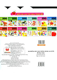 Sách 200 Miếng Bóc Dán Thông Minh - Bé Học Toán (2-6 Tuổi) - Tái Bản