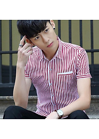 Áo Sơ Mi Nam Ngắn Tay Phối Kẻ Sọc Mẫu RF03 Thời Trang Cao Cấp PONIVA Chất Vải Mềm Mịn Chuẩn Shop