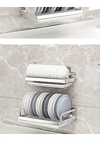 Kệ để chén đĩa đa năng dán tường inox 304 Hobby home decor KCD