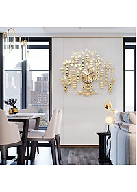 Đồng Hồ Trang Trí Treo Tường Nghệ Thuật Cao Cấp Shouse A23 hiện đại 3D kích cỡ lớn đẹp kim trôi treo phòng khách