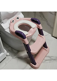 Nắp thu nhỏ bồn cầu cho trẻ, có thang và tay vịn chắc chắn, gấp mở gọn gàng