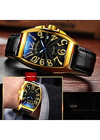 ĐỒNG HỒ NAM CƠ TỰ ĐỘNG CHÍNH HÃNG AOKULASIC DÂY THÉP ĐÚC ĐẶC KHÓA BƯỚM KÍNH SAPHIRE - CÓ LỊCH NGÀY AOK69